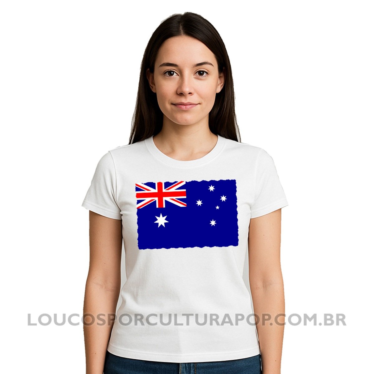 Camiseta Feminina Baby Look Bandeira da Austrália - Imagem 2