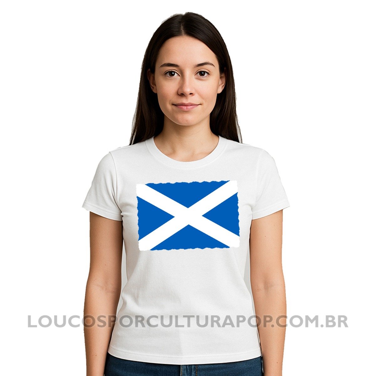Camiseta Feminina Baby Look Bandeira da Escócia - Imagem 2
