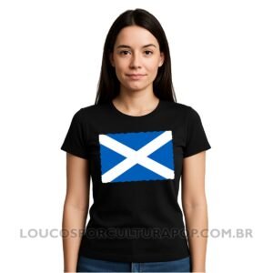 Camiseta Feminina Baby Look Bandeira da Escócia