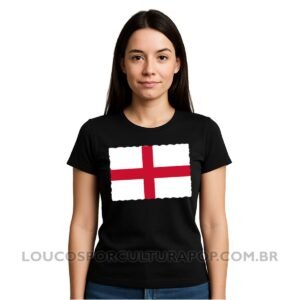 Camiseta Feminina Baby Look Bandeira da Inglaterra