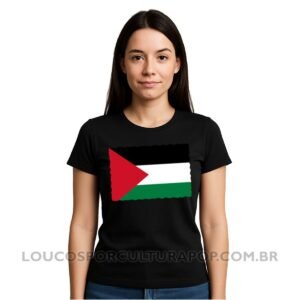 Camiseta Feminina Baby Look Bandeira da Palestina
