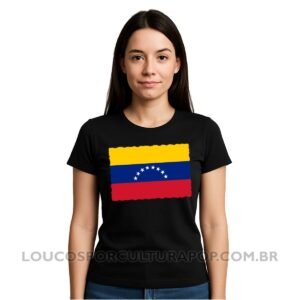 Camiseta Feminina Baby Look Bandeira da Venezuela