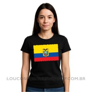Camiseta Feminina Baby Look Bandeira do Equador