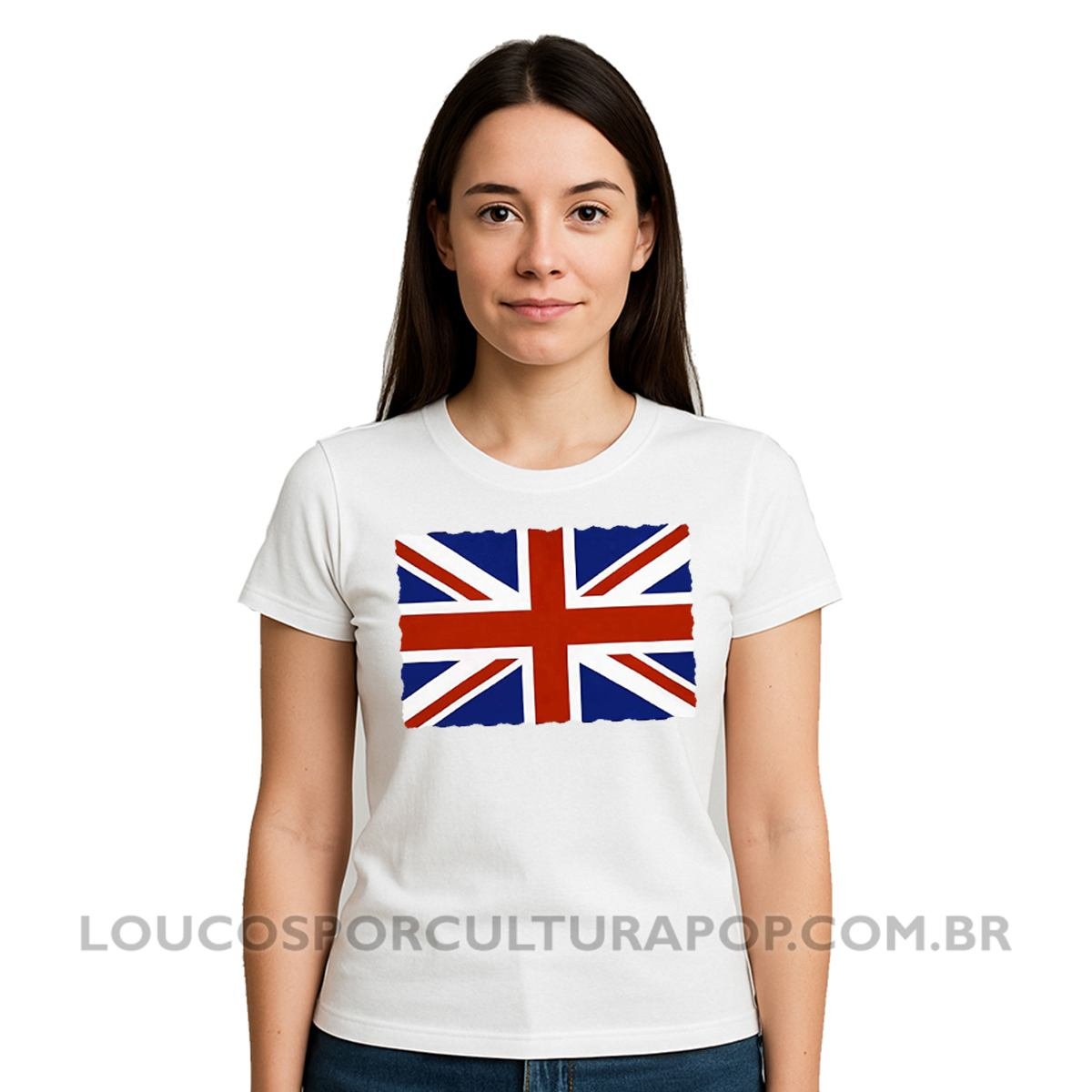Camiseta Feminina Baby Look Bandeira do Reino Unido - Imagem 2
