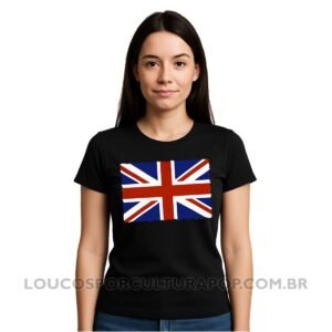 Camiseta Feminina Baby Look Bandeira do Reino Unido