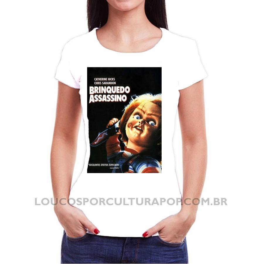 Camiseta Feminina Baby Look Brinquerdo Assassino - Imagem 2