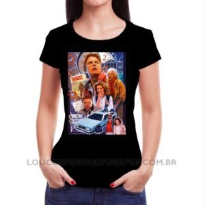 Camiseta Feminina Baby Look De Volta para o Futuro