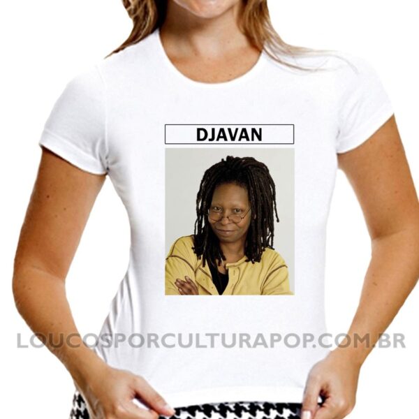 Camiseta Feminina Baby Look Djavan Whoopi Goldberg sátira