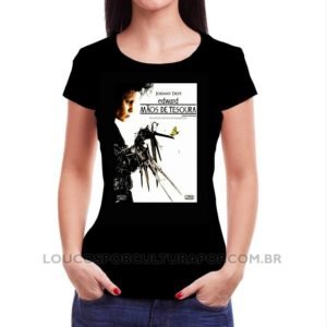 Camiseta Feminina Baby Look Edward Mãos de Tesoura
