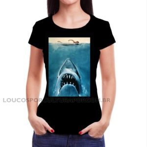 Camiseta Feminina Baby Look Tubarão Jaws