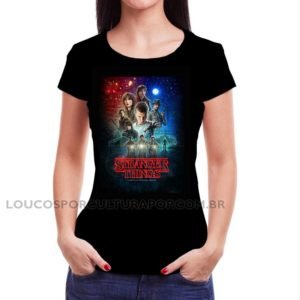 Camiseta Feminina Baby Look Stranger Things Capa