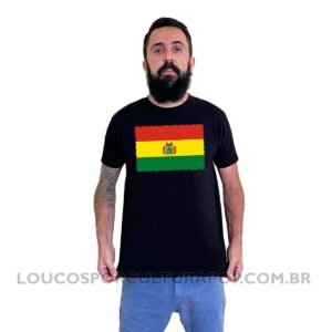 Camiseta Masculina Bandeira da Bolívia