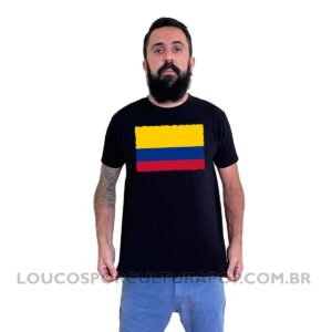 Camiseta Masculina Bandeira da Colômbia