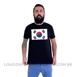 Camiseta Masculina Bandeira da Coreia do Sul