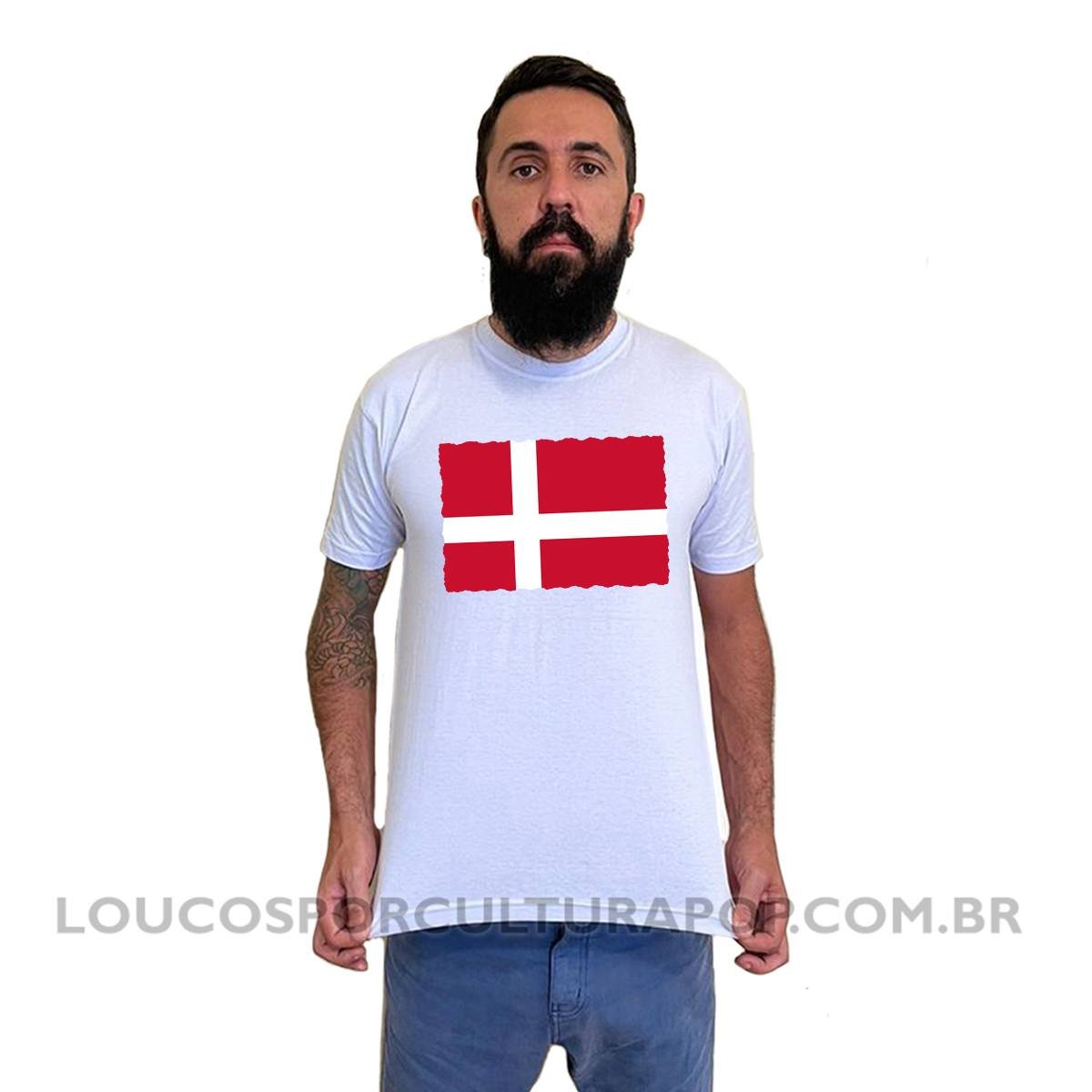 Camiseta Masculina Bandeira da Dinamarca - Imagem 2