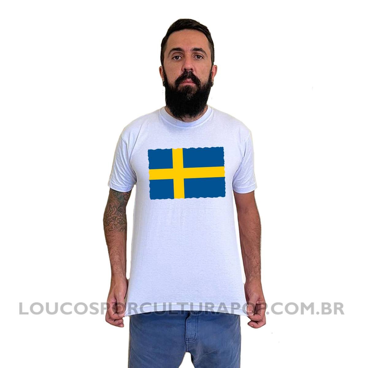 Camiseta Masculina Bandeira da Suécia - Imagem 2