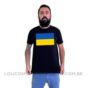Camiseta Masculina Bandeira da Ucrânia