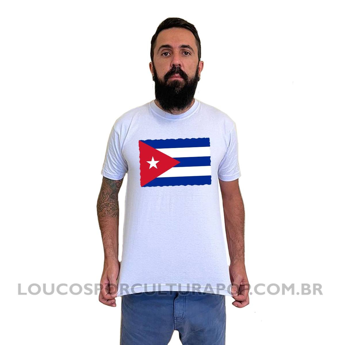 Camiseta Masculina Bandeira de Cuba - Imagem 2