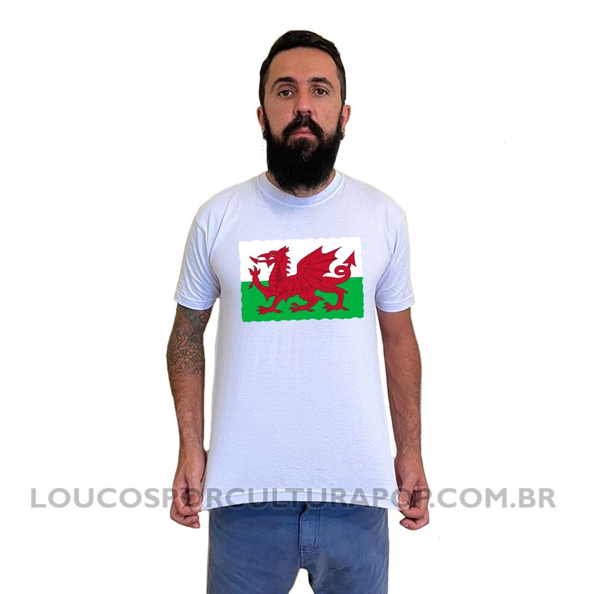 Camiseta Masculina Bandeira do País de Gales - Imagem 2