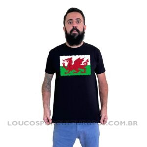 Camiseta Masculina Bandeira do País de Gales