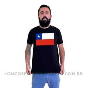 Camiseta Masculina Bandeira do Chile