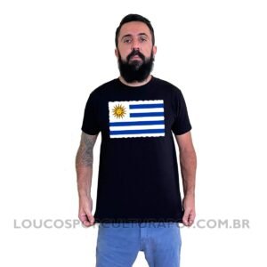Camiseta Masculina Bandeira do Uruguai