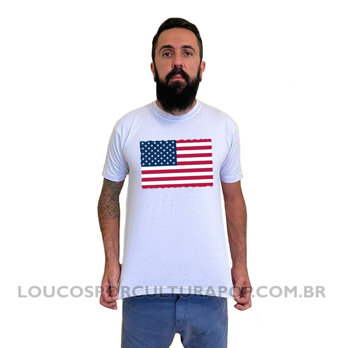 Camiseta Masculina Bandeira dos Estados Unidos - Imagem 2