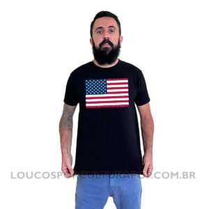Camiseta Masculina Bandeira dos Estados Unidos
