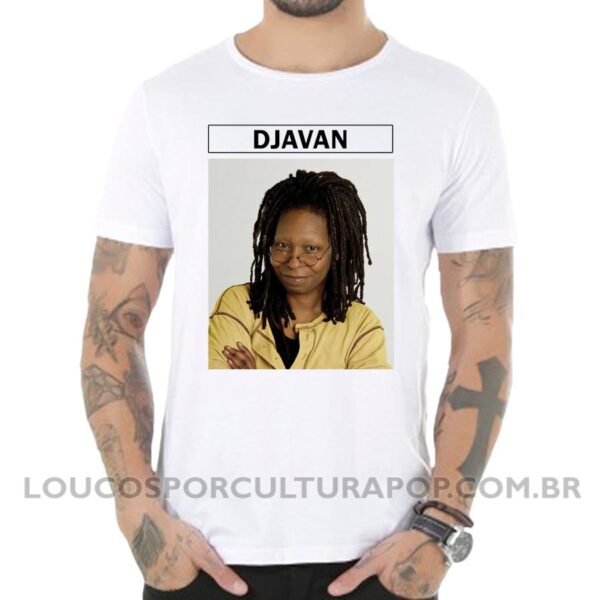 Camiseta Masculina Djavan Whoopi Goldberg sátira