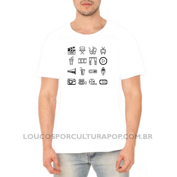 Camiseta Masculina Eu Amo Cinema - Imagem 2