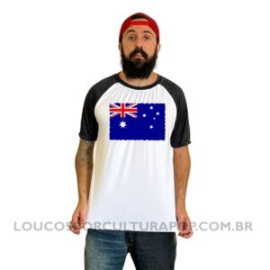 Camiseta Masculina Raglan Bandeira da Austrália
