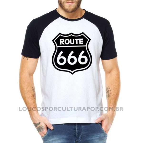 Camiseta Masculina Raglan Route 666