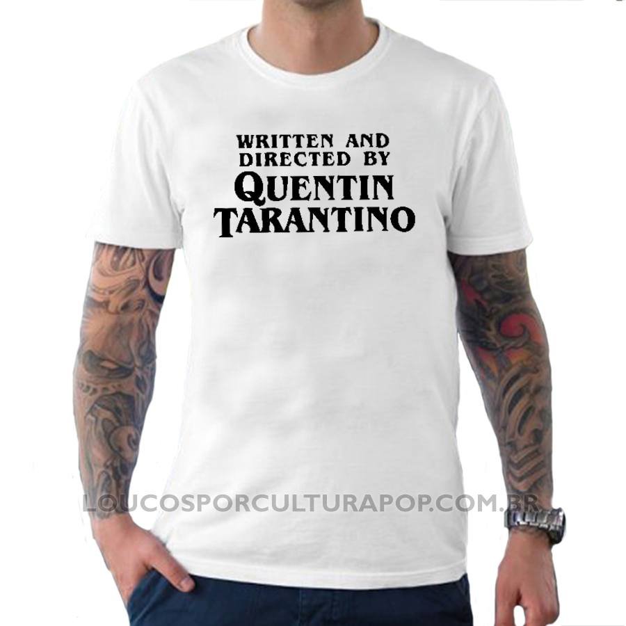 Maglietta Uomo 'Written And Directed By Quentin Tarantino' - Cotone 100%, Stampa DTG, Taglia Medium